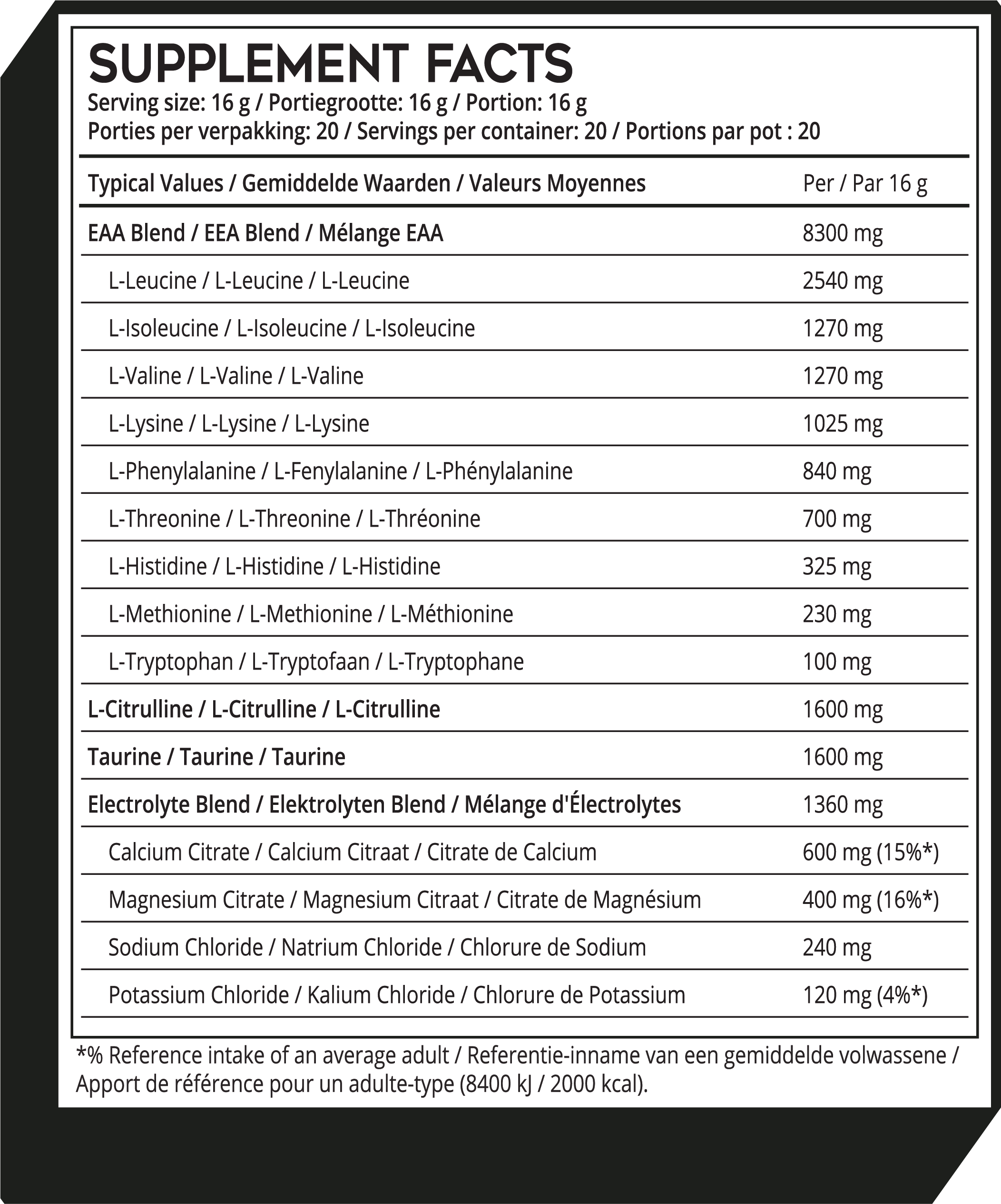 Supspace EAA Aminos Fruit Punch (320 g)