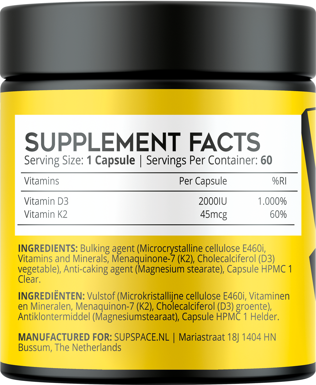 Supspace Vitamin D3 & K2 (60 caps)