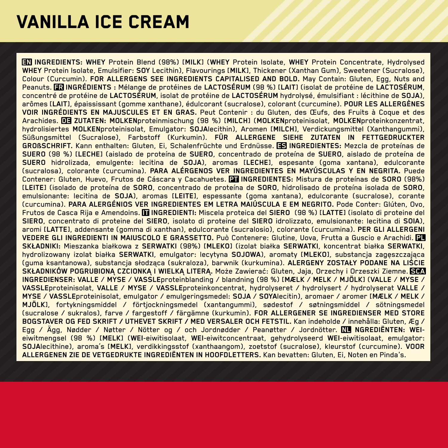 Optimum Nutrition Gold Standard 100% Whey Vanilla Ice Cream (2280 g)