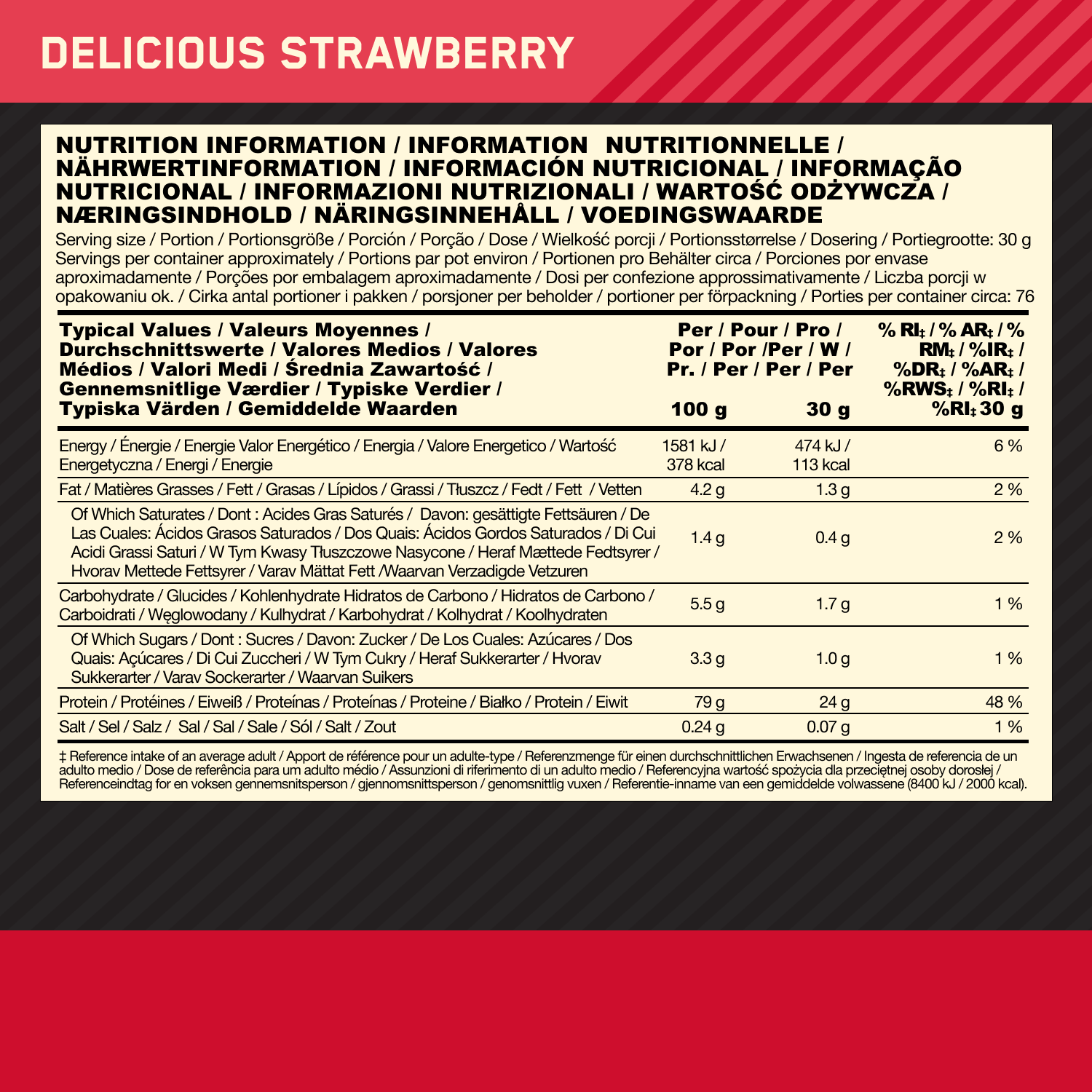 Optimum Nutrition Gold Standard 100% Whey Delicious Strawberry (2280 g)