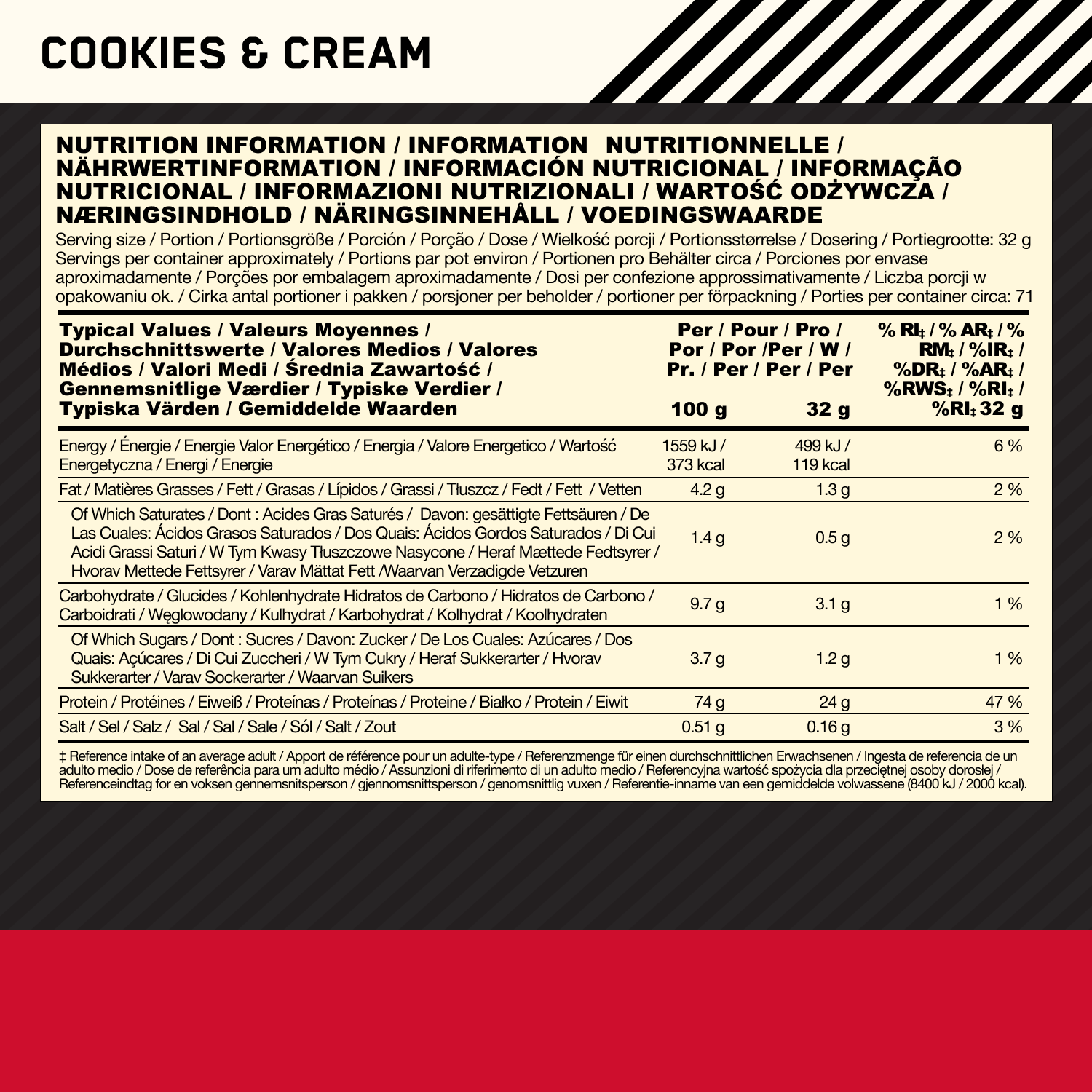 Optimum Nutrition Gold Standard 100% Whey - 2000 g - Cookies & Cream