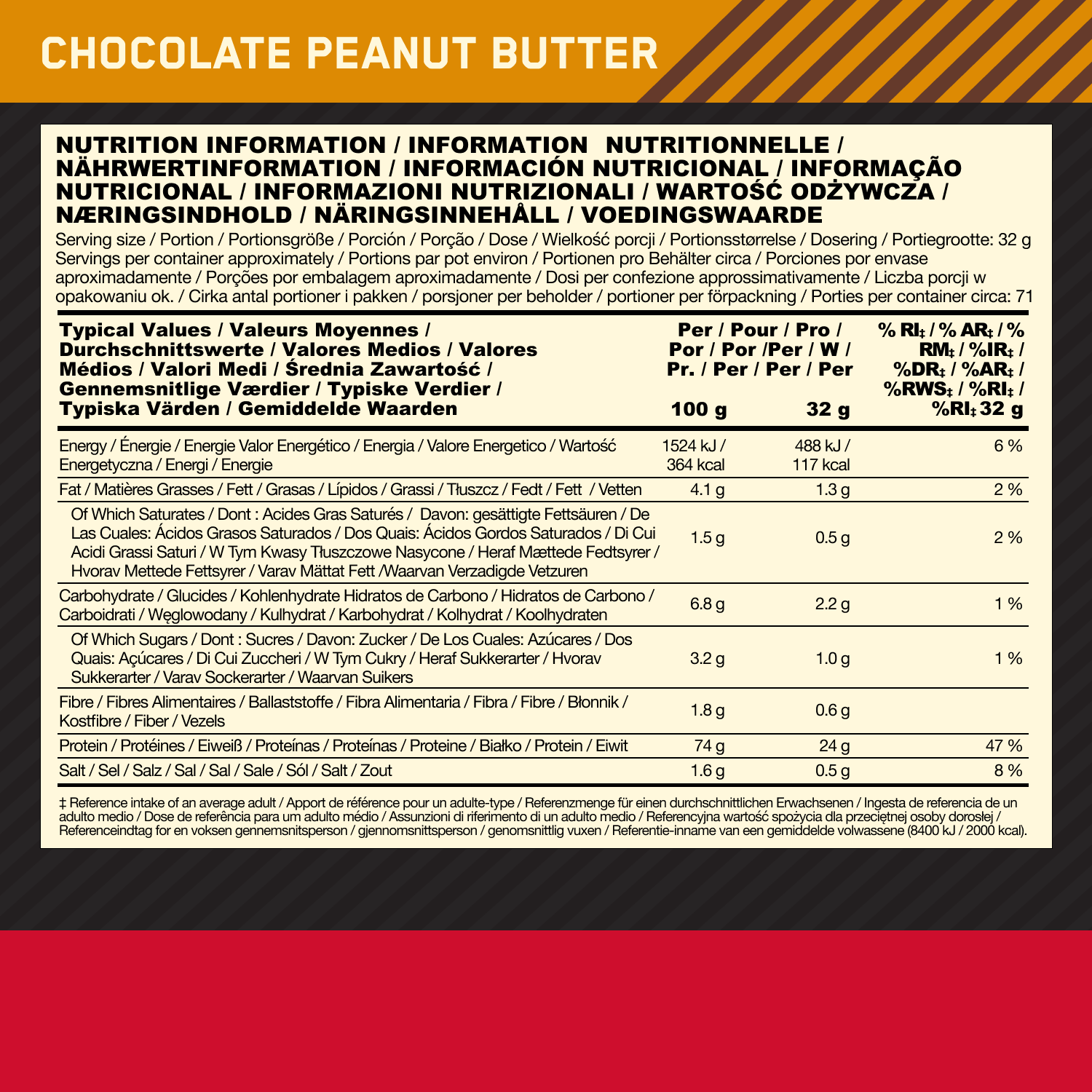 Optimum Nutrition Gold Standard 100% Whey - 2000 g - Chocolate Peanut Butter