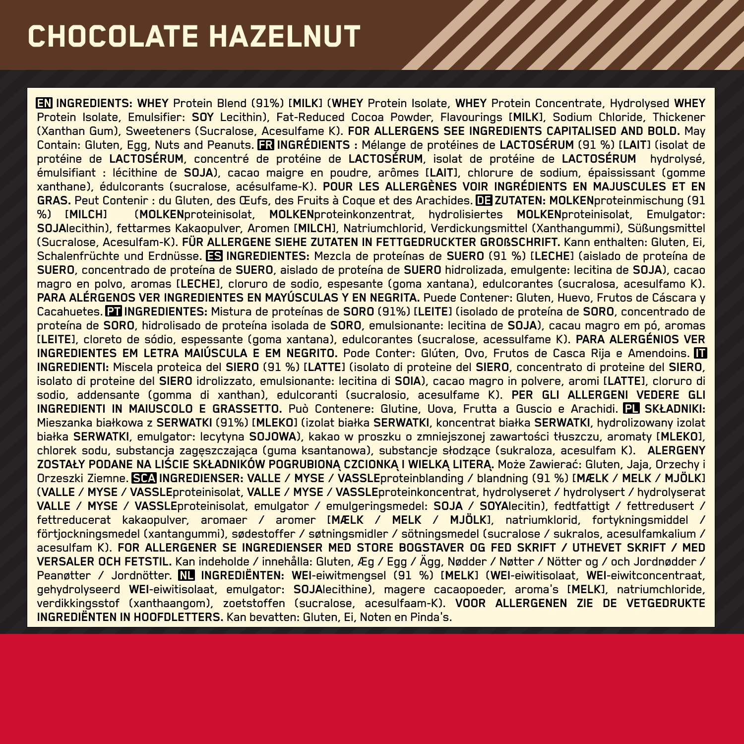 Optimum Nutrition Gold Standard 100% Whey Chocolate Hazelnut (2270 g)