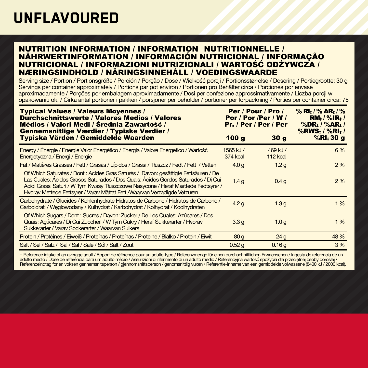 Optimum Nutrition Gold Standard 100% Whey - 2000 g - Unflavoured