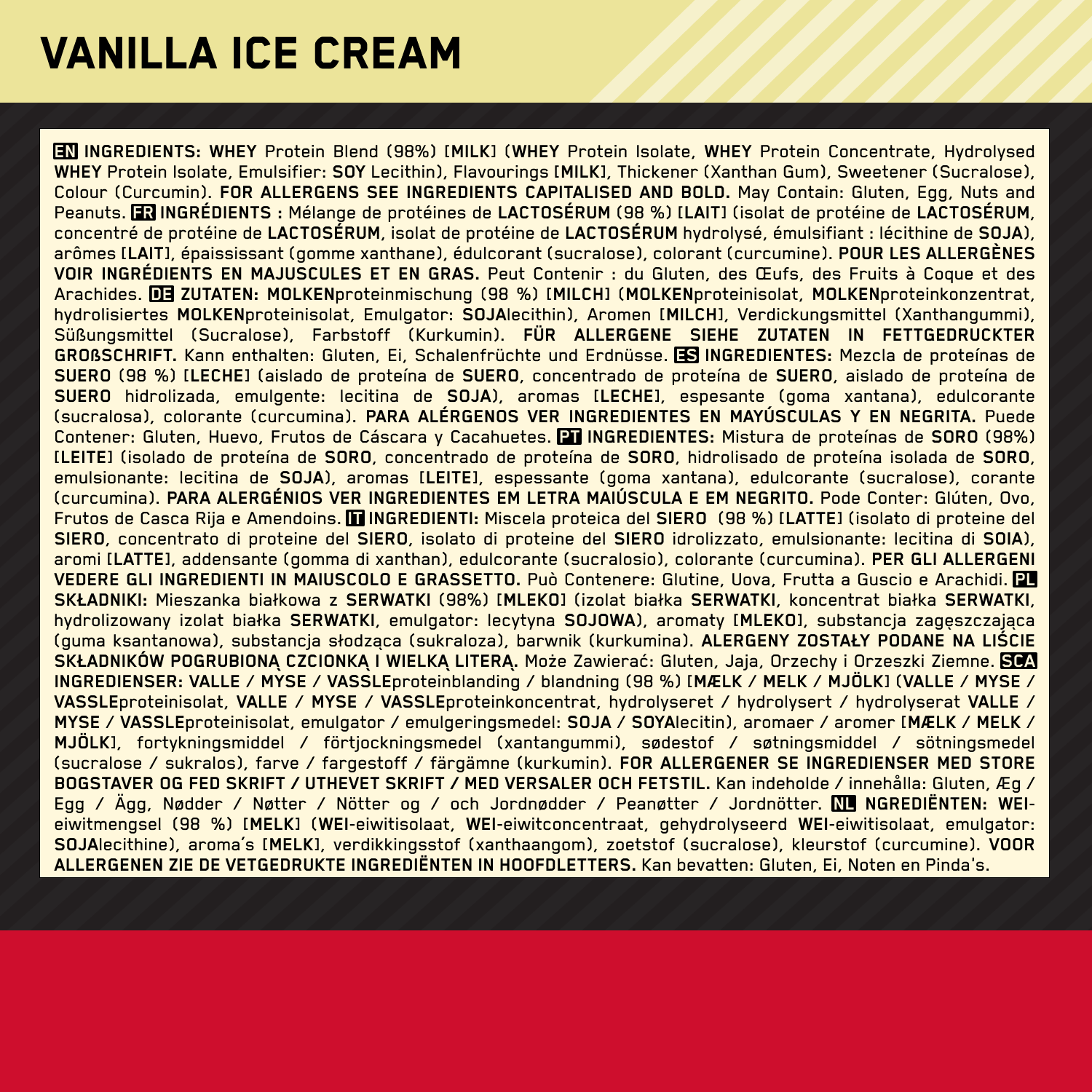 Optimum Nutrition Gold Standard 100% Whey Vanilla Ice Cream (4530 g)