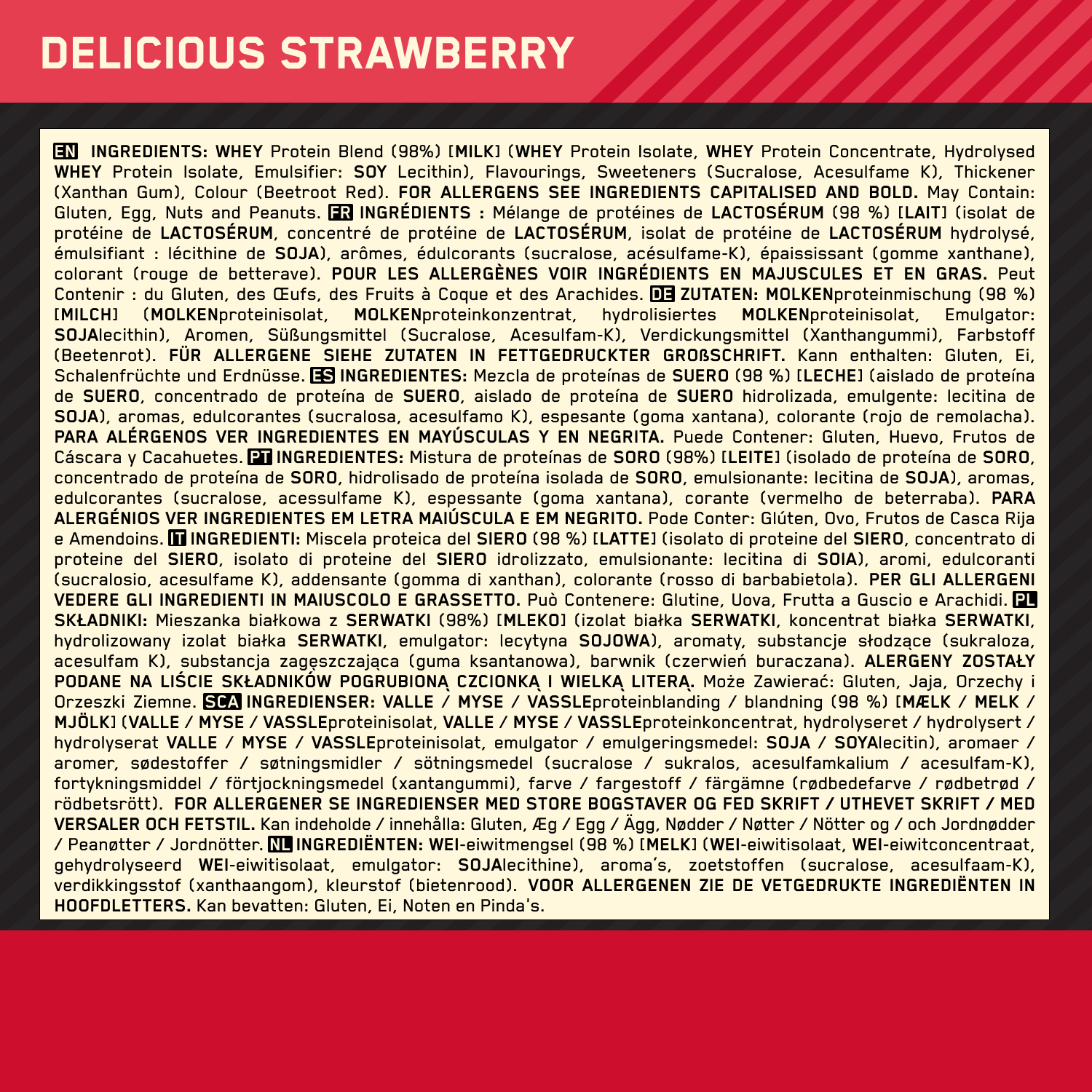 Optimum Nutrition Gold Standard 100% Whey Delicious Strawberry (4530 g)