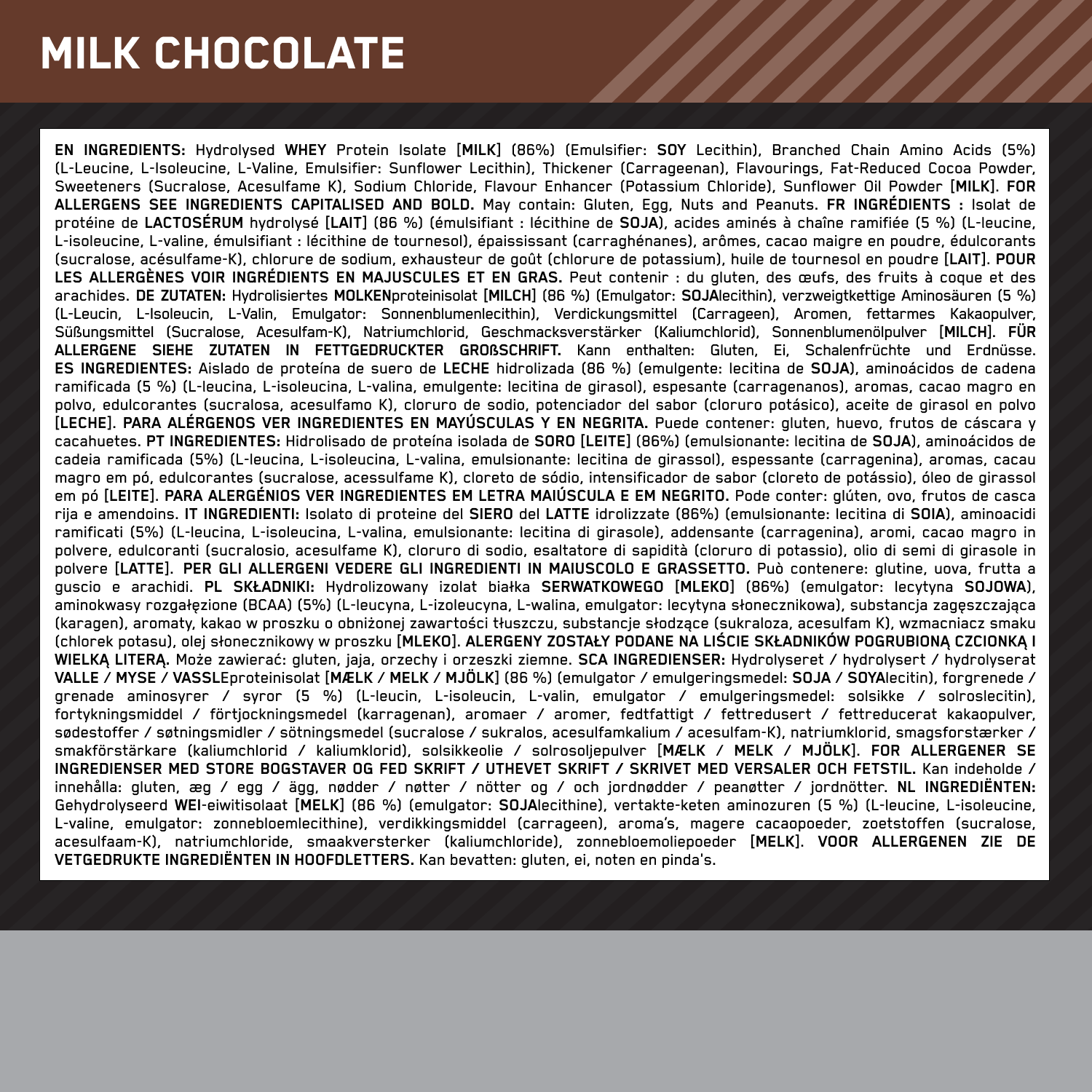 Optimum Nutrition Platinum Hydrowhey Milk Chocolate (1600 g)