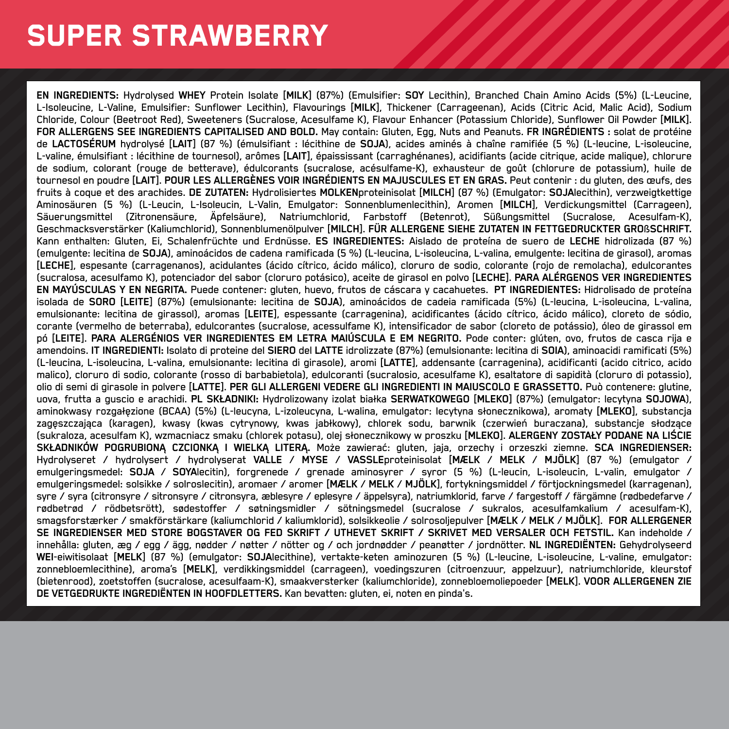 Optimum Nutrition Platinum Hydrowhey Super Strawberry (1600 g)