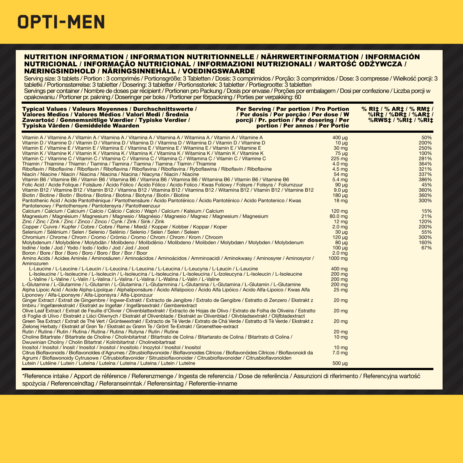 Optimum Nutrition Opti-Men (180 Tabs)