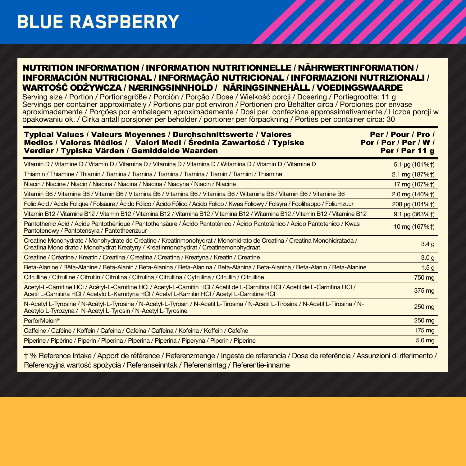 Optimum Nutrition Gold Standard Pre-workout Blue Raspberry (330 g)