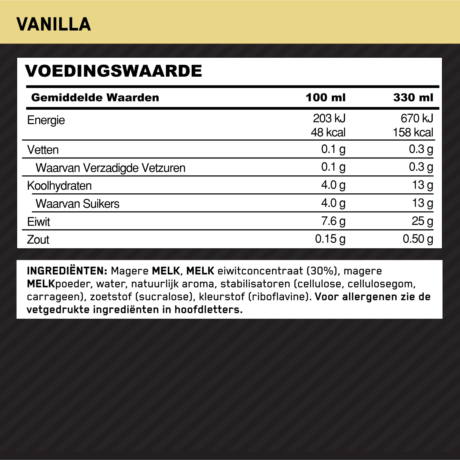Optimum Nutrition High Protein Shake Vanilla (12 x 330 ml)
