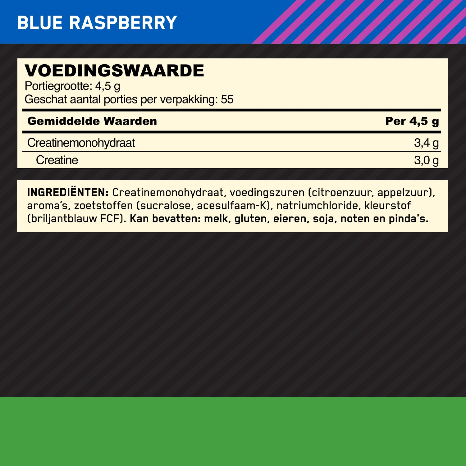Optimum Nutrition Flavoured Micronised Creatine Powder Blue Raspberry (247,5 g)