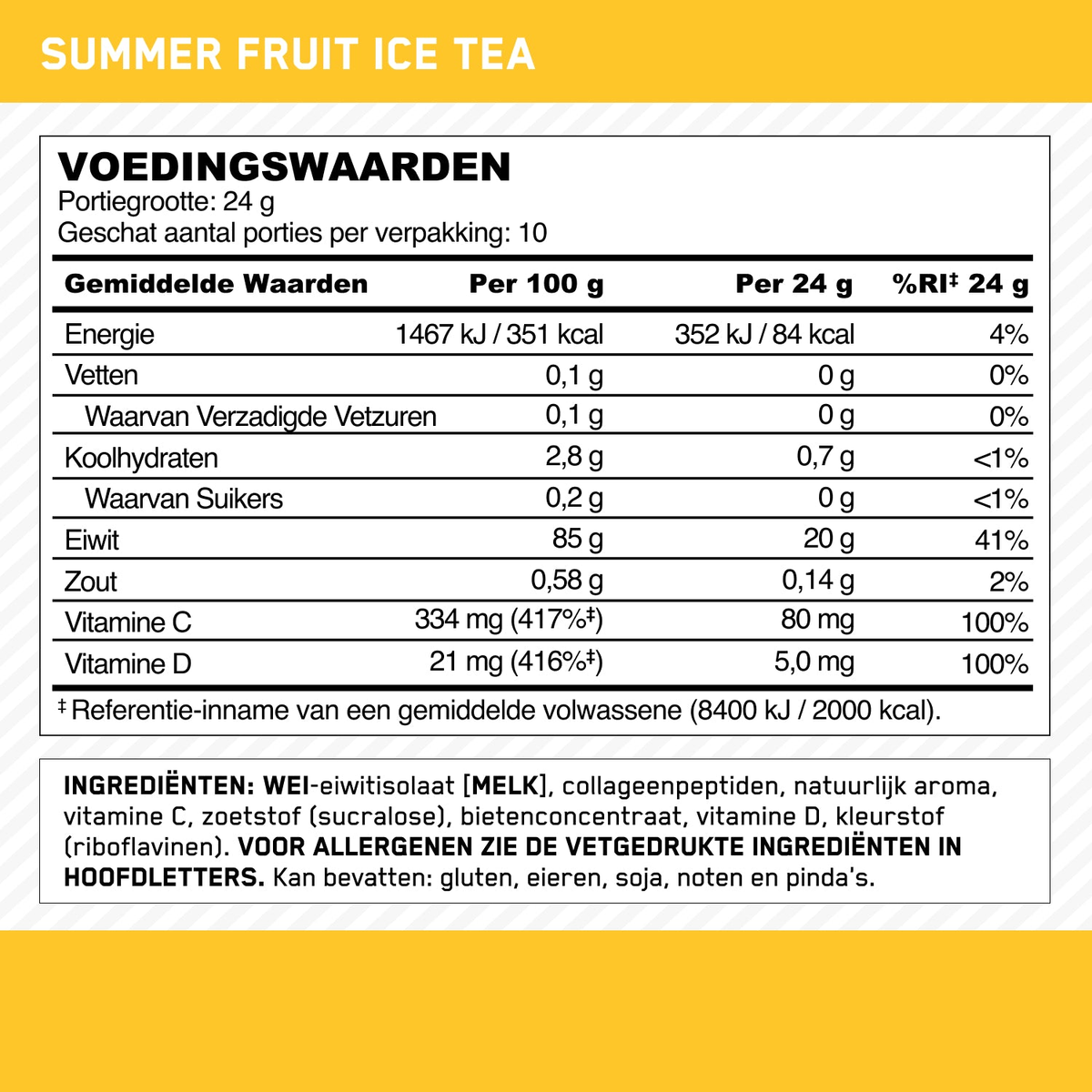 Optimum Nutrition Gold Standard Clear Whey + Collagen Summer Fruit Ice Tea (240 g)