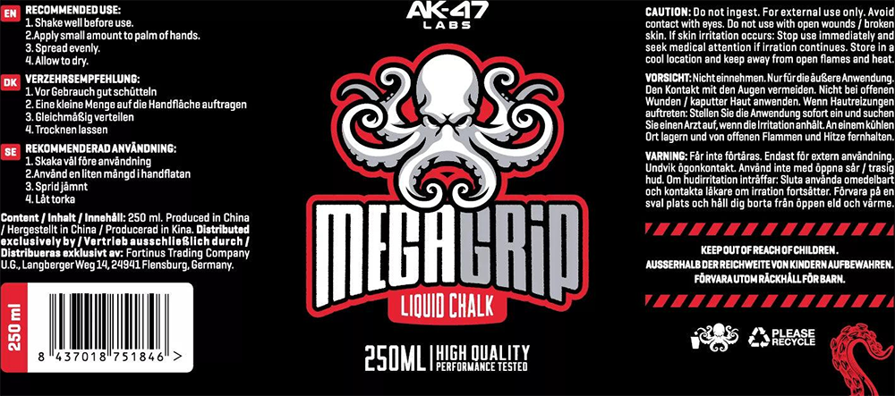 AK-47 Labs Mega Grip Liquid Chalk (250 ml)