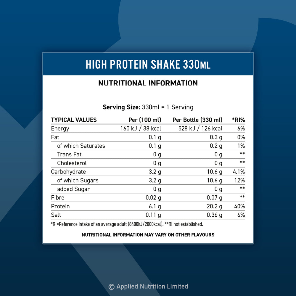 Applied Nutrition High Protein Shake Vanilla Ice Cream (8 x 330 ml)