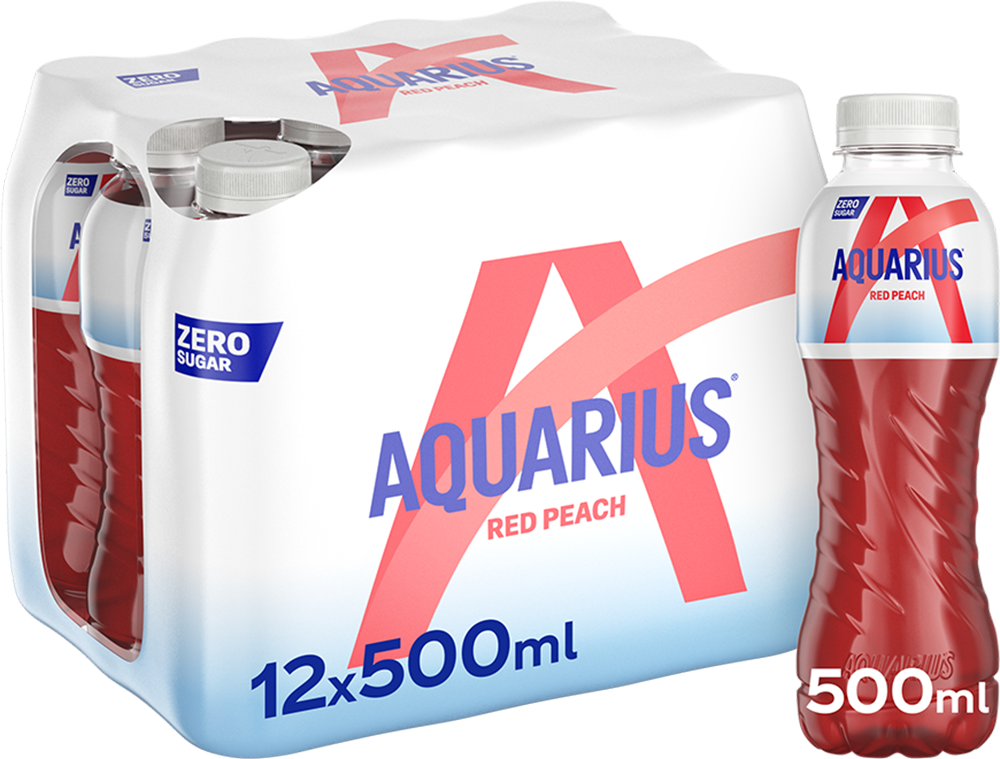 Aquarius Zero Sugar Red Peach (12 x 500 ml)