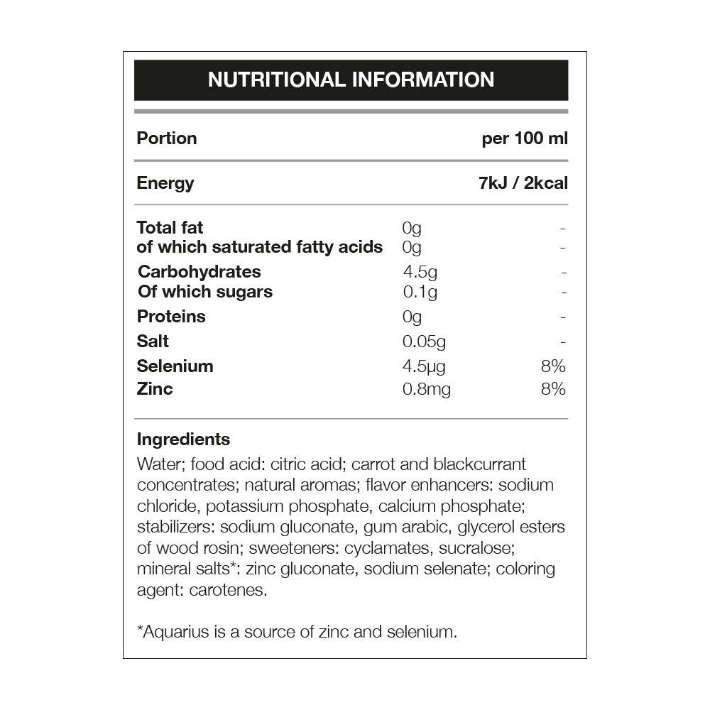 Aquarius Zero Sugar Red Peach (12 x 500 ml)