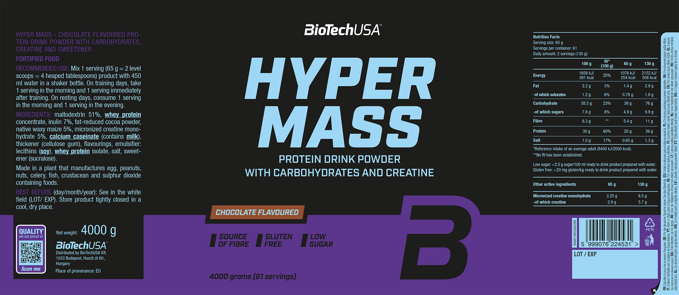 BiotechUSA Hyper Mass Chocolate (4000 g)