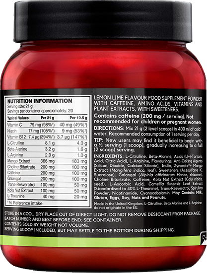 BSN N.O.-XPLODE VASO Lemon & Lime Ice Lolly (420 g)