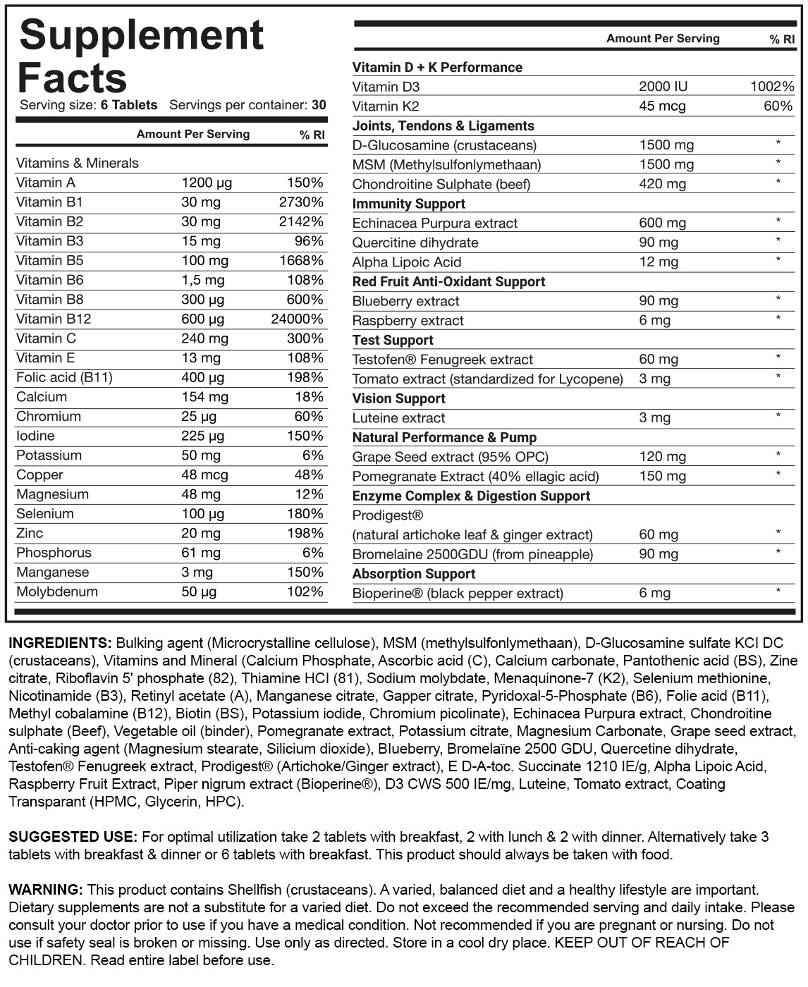 Dedicated Nutrition Alpha Triad (180 tabs)