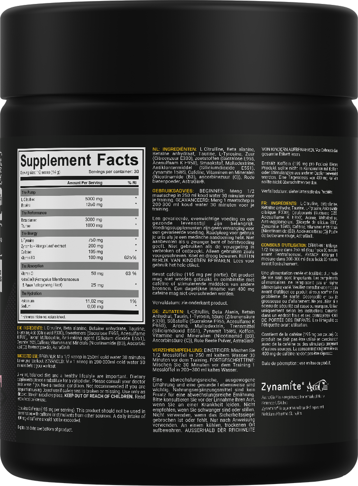 Dedicated Nutrition Unstoppable Pre-workout Fruit Punch (420 g)