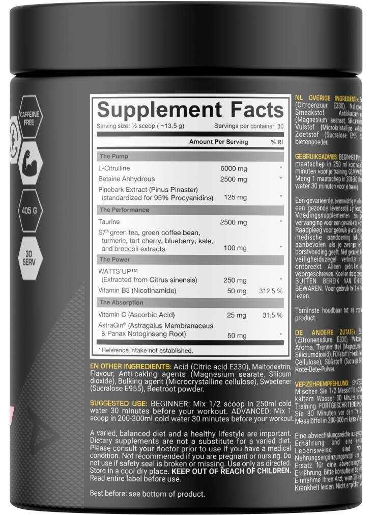 Dedicated Nutrition Unstoppable Pump Fruit Punch (405 g)