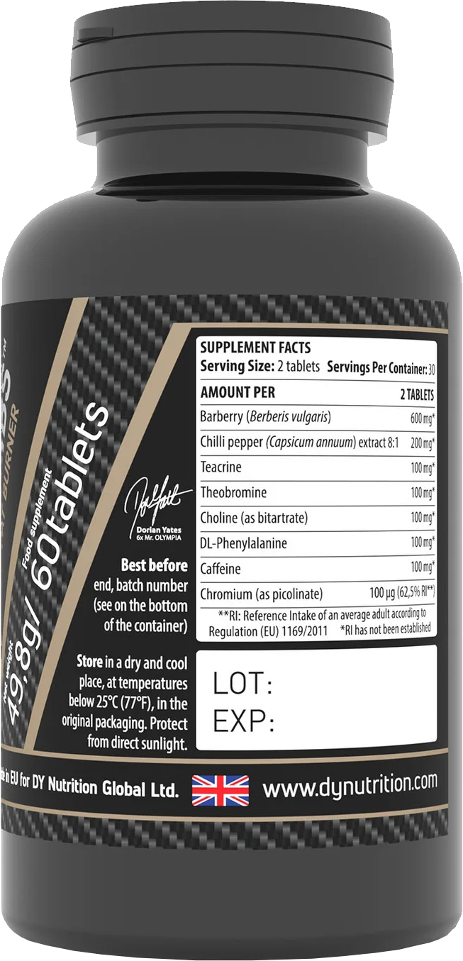 DY Nutrition BlackBombs Fatburner (60 tabs)