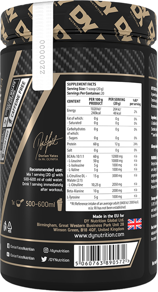 DY Nutrition HIT BCAA 10:1:1 Mango (400 g)