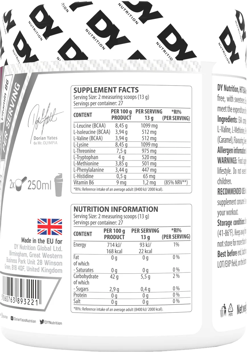 DY Nutrition HIT EAA Amino Acid Complex Bubble Gum (360 g)