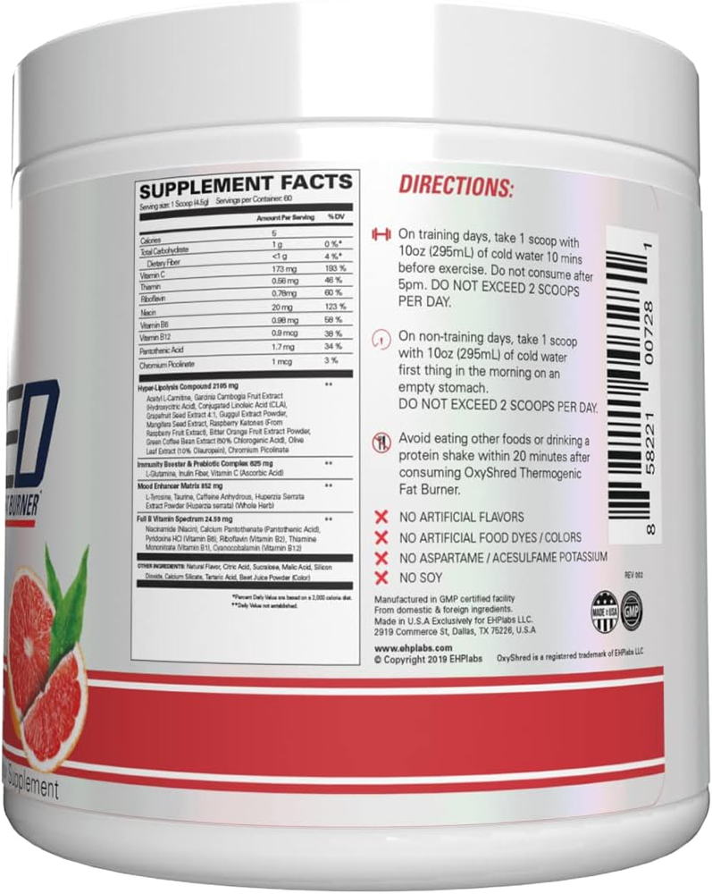 EHP Labs OxyShred Pink Grapefruit (60 servings)