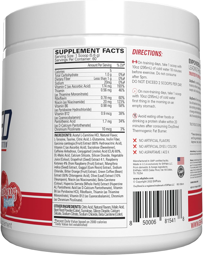 EHP Labs OxyShred Raspberry Refresh (60 servings)