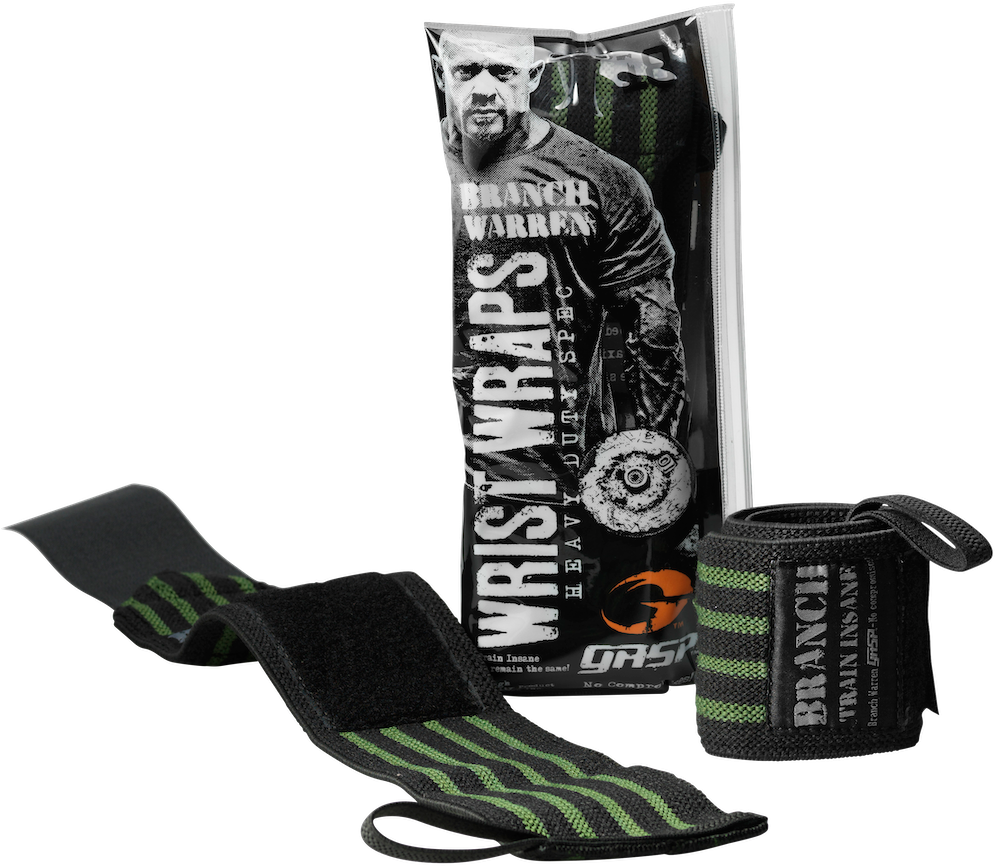 GASP Branch Warren 18" Wrist Wraps - Black