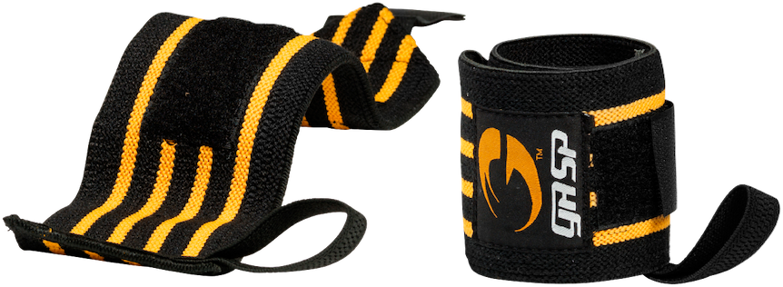 GASP Hardcore Wrist Wraps - Black/Yellow