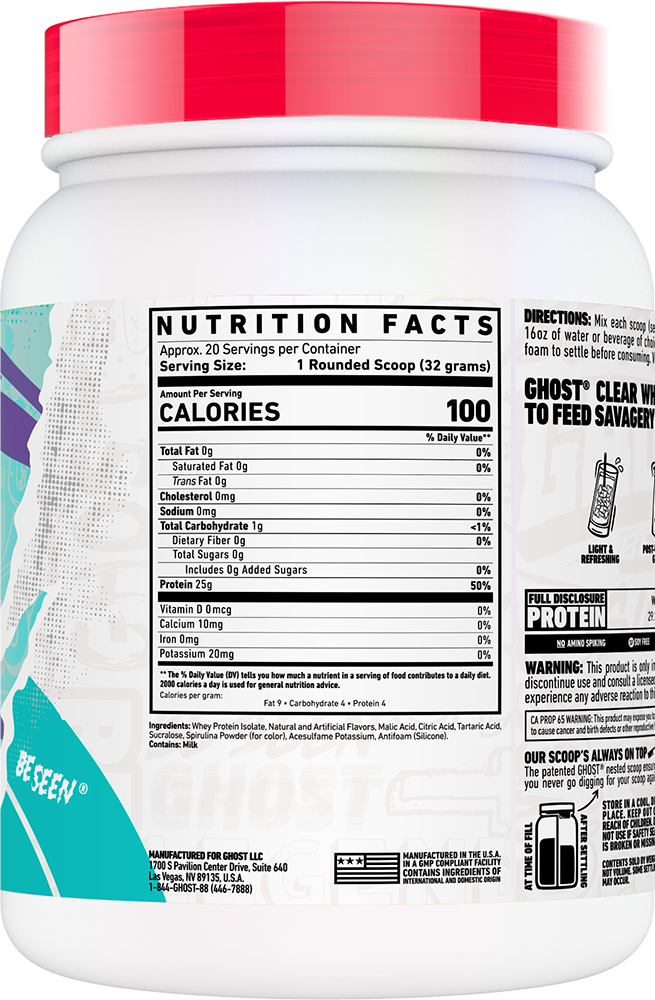 Ghost Clear Whey Blue Raspberry (20 servings)