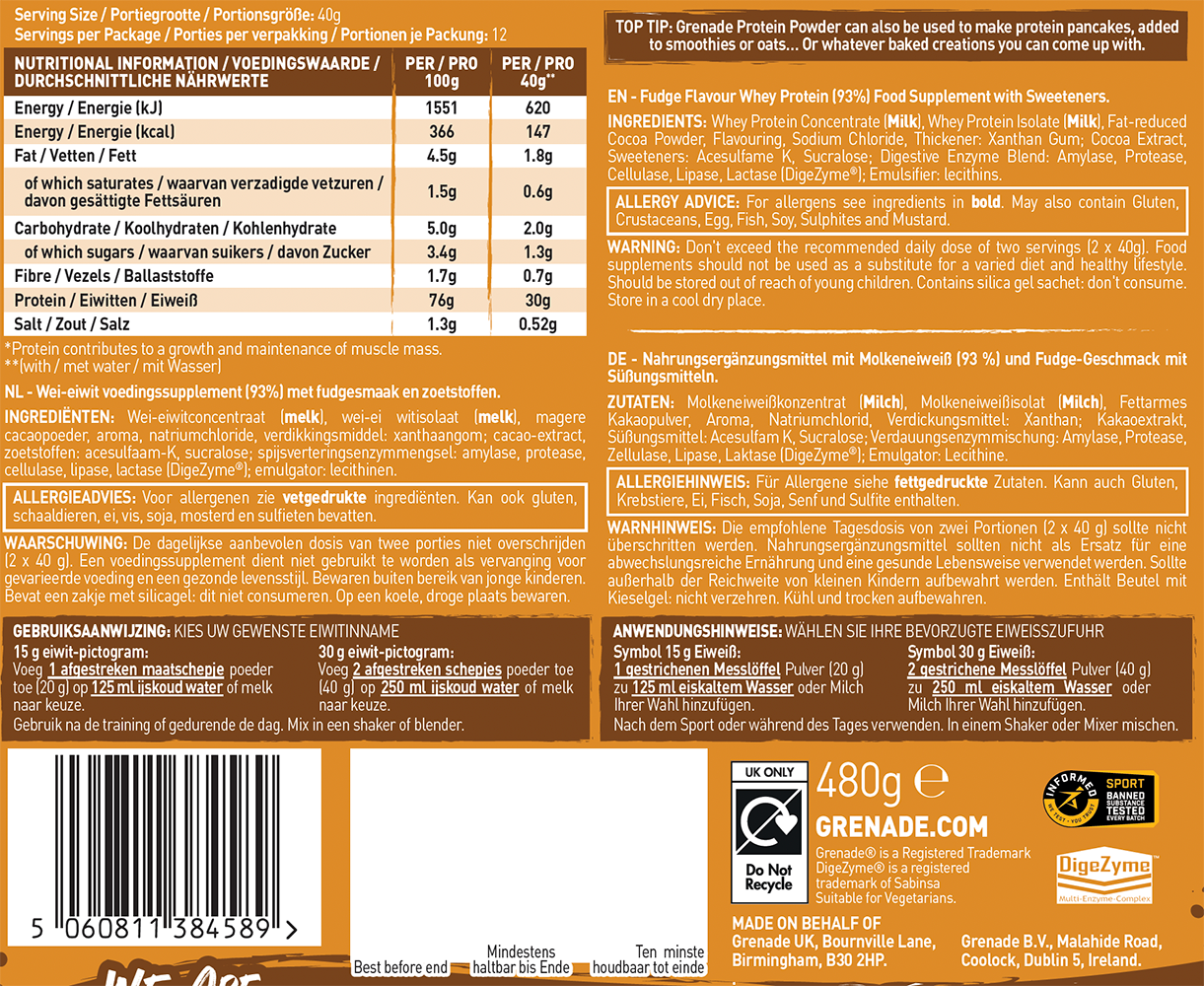 Grenade Protein Fudged UP (480 g)