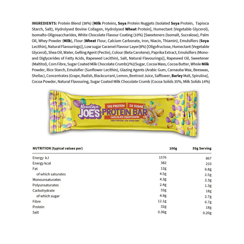 Mountain Joe's Protein Bar Chocolate Eggsplosion (12 x 55 g)