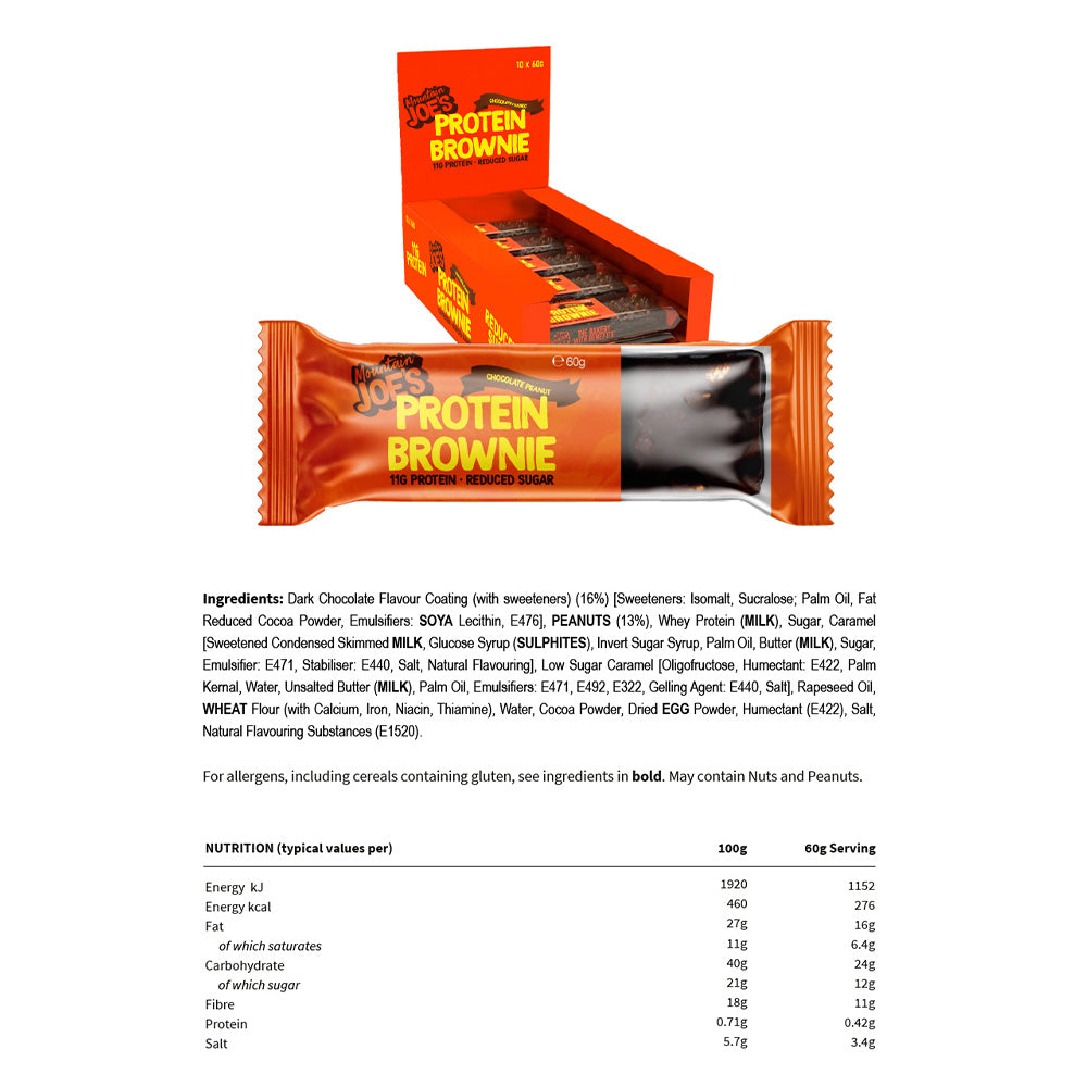 Mountain Joe's Protein Brownie Chocolate Peanut (10 x 60 g)