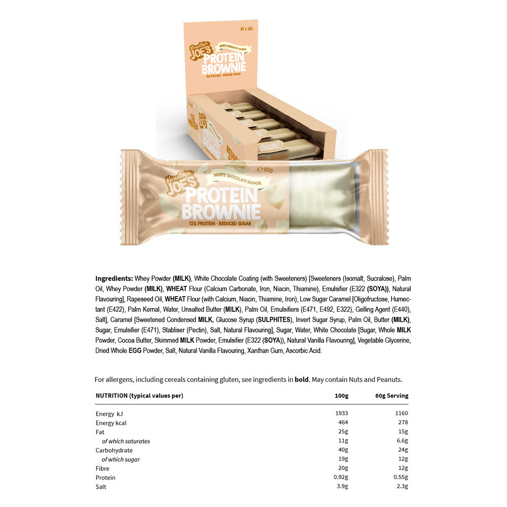 Mountain Joe's Protein Brownie White Chocolate Blondie (10 x 60 g)