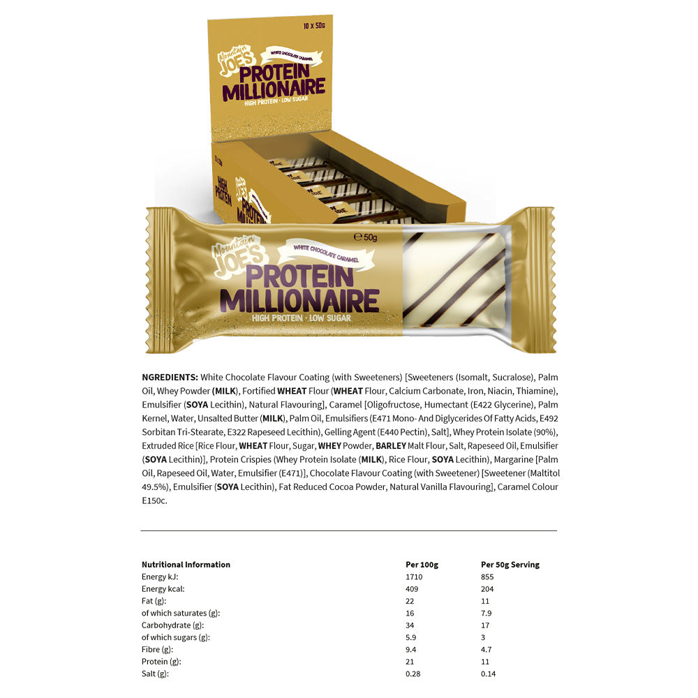 Mountain Joe's Protein Millionaire White Chocolate Caramel (10 x 50 g)