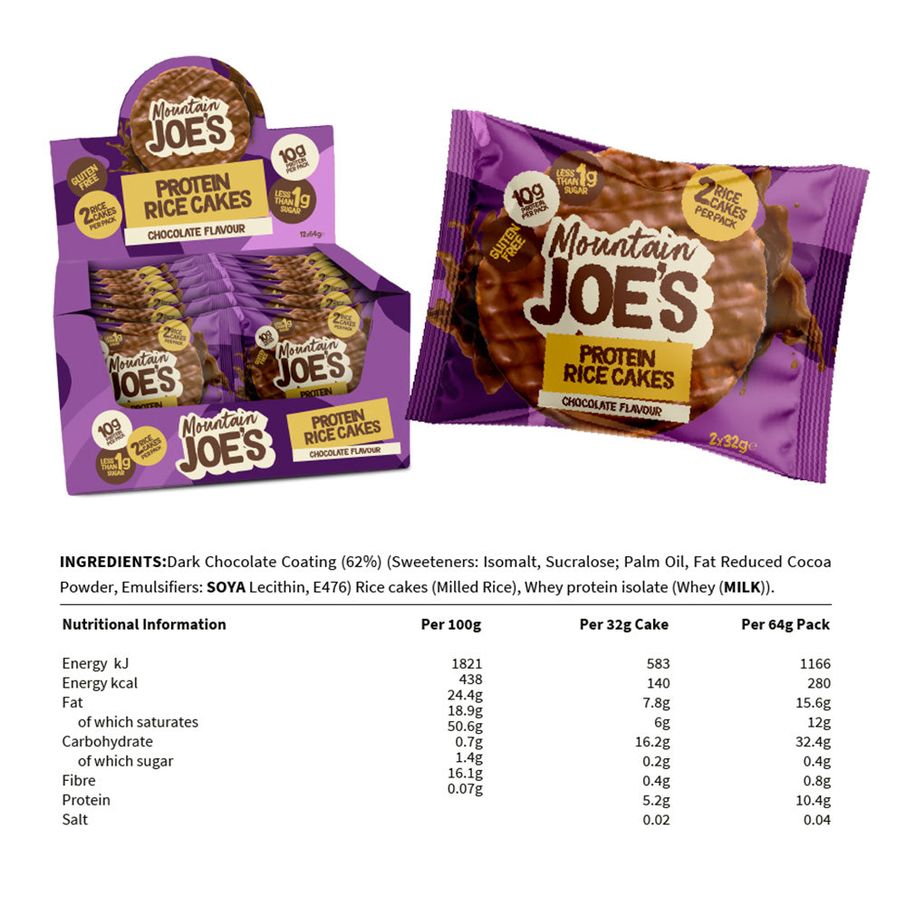 Mountain Joe's Protein Rice Cakes Chocolate (12 x 64 g)