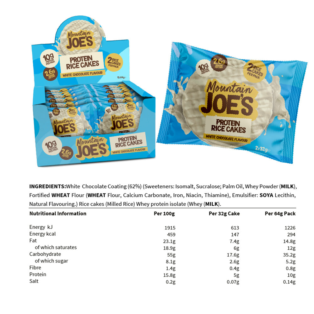 Mountain Joe's Protein Rice Cakes White Chocolate (12 x 64 g)