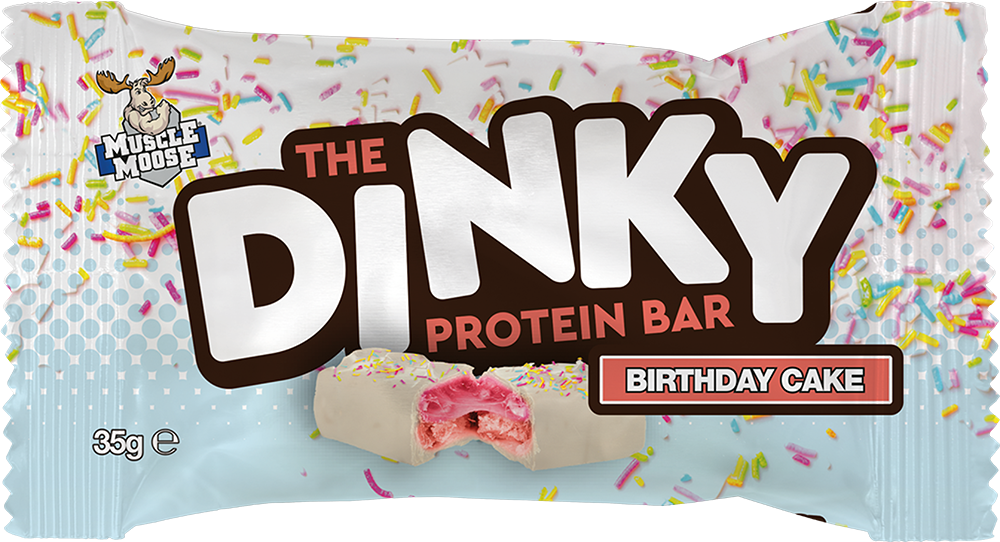 Muscle Moose The Dinky Protein Bar Birthday Cake (12 x 35 g)