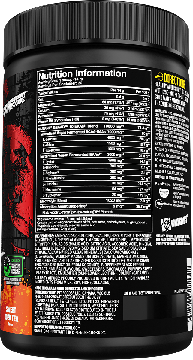 Mutant GEAAR Sweet Iced Tea (420 g)