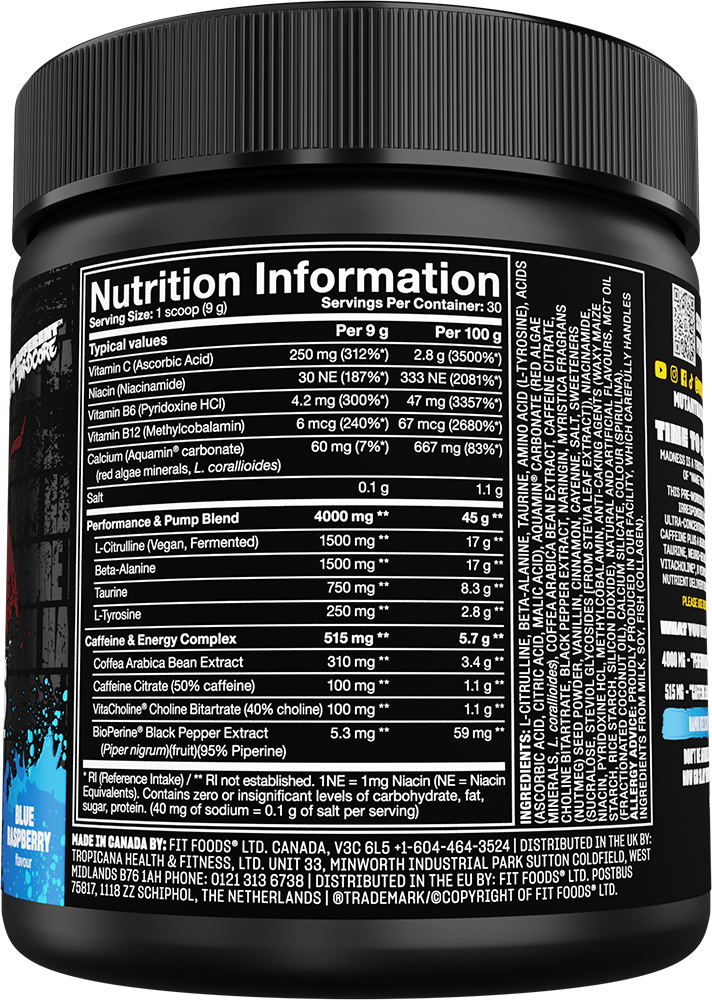 Mutant Madness Blue Raspberry (30 servings)