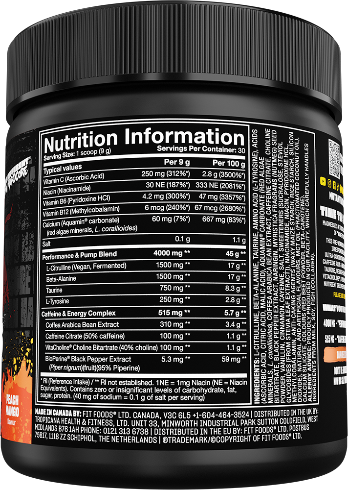 Mutant Madness Peach Mango (30 servings)