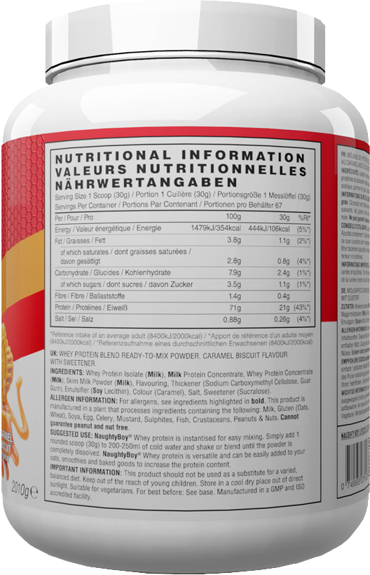 Naughty Boy Advanced Whey Protein Caramel Biscuit (2010 g)