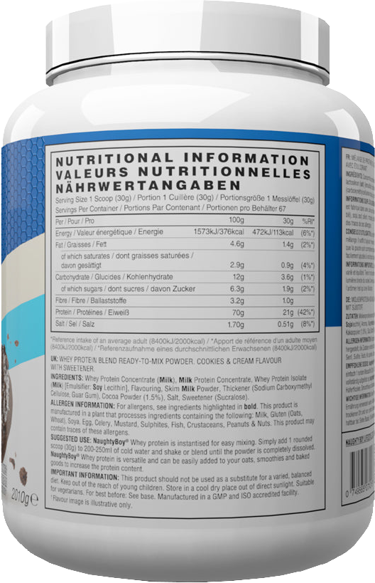 Naughty Boy Advanced Whey Protein Cookies & Cream (2010 g)