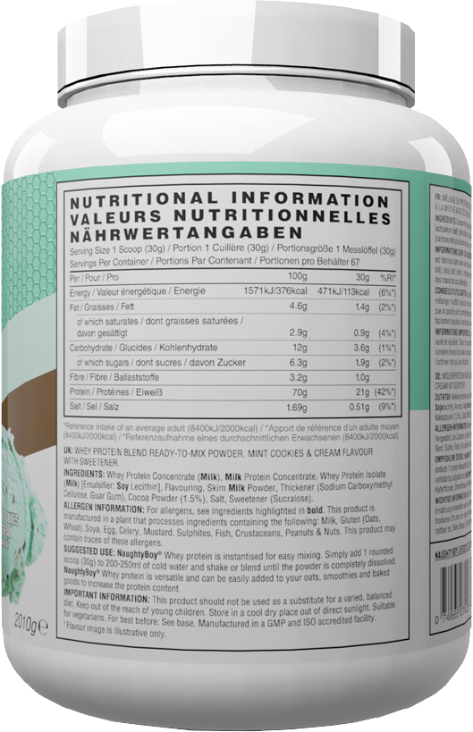 Naughty Boy Advanced Whey Protein Mint Cookies & Cream (2010 g)