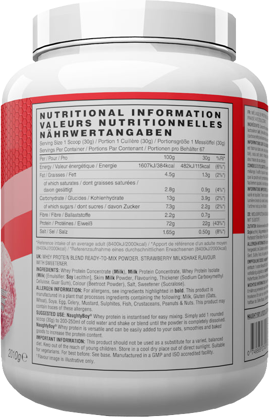 Naughty Boy Advanced Whey Protein Strawberry Milkshake (2010 g)