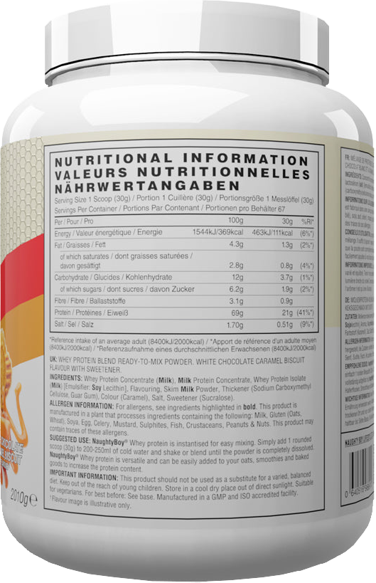 Naughty Boy Advanced Whey Protein White Chocolate Caramel Biscuit (2010 g)